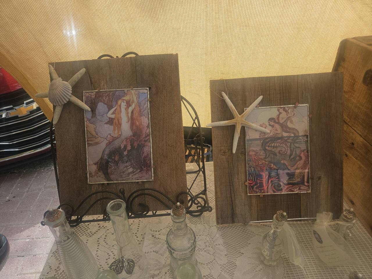 Mermaid and seahorse art